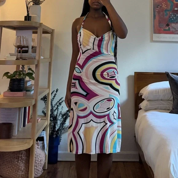 emilio pucci halter dress Black Halter Draped Mini Dress - Cowl Neck main image 0